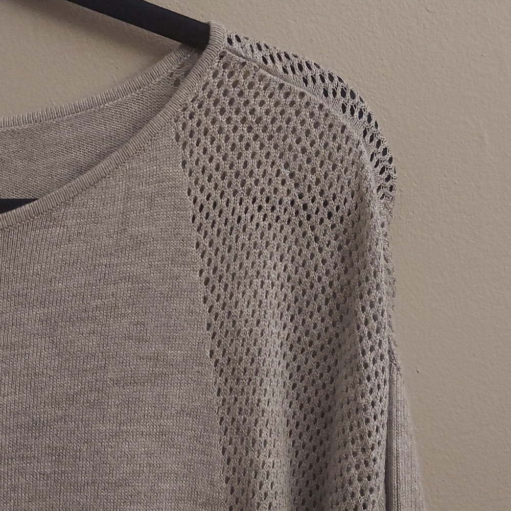INC INTERNATIONAL CONCEPTS Light Grey Cashmere Blend Long Sleeve Tunic Sweater L - Picture 5 of 11